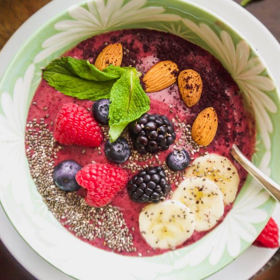 Banana Berry Acai Bowls (Paleo, GF)