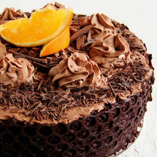 chocolate cake with orange liqueur