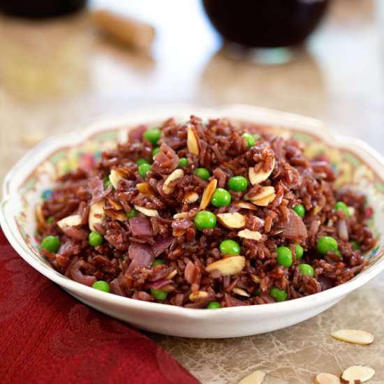 Red Wine-Infused Red Rice Pilaf