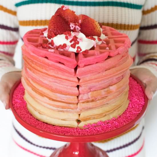 Ombre Waffle Cake