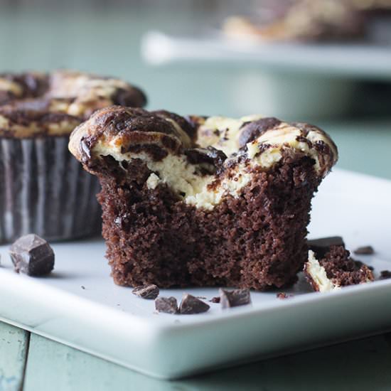 Low Carb Black Bottom Cupcakes