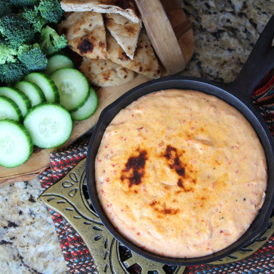 Roasted Red Pepper Three Cheese Dip