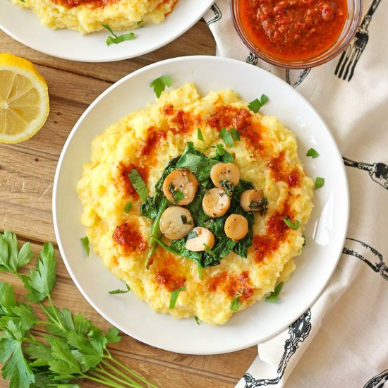 Vegan Polenta & Scallops