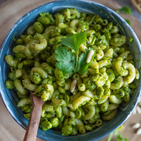 Vegan Cilantro Basil Cream Pasta