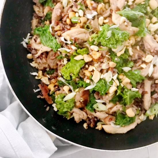 Chicken with Wild Rice, Kale+Lemon