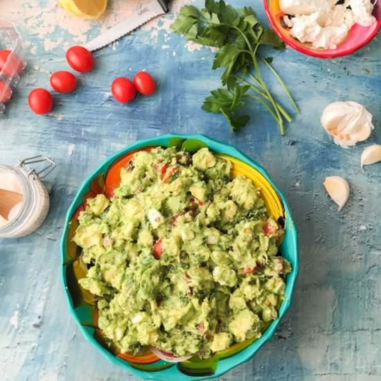 Chunky Greek Guacamole (low carb)