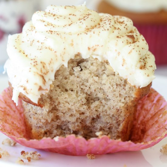 Banana Bread Muffins Cream Frosting