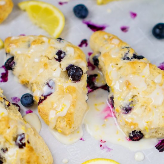 Glazed Lemon Blueberry Scones