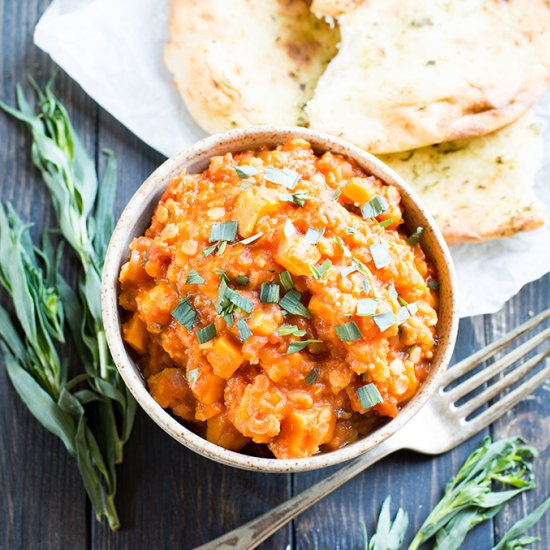 Sweet Potato, Lentil & Tarragon stew