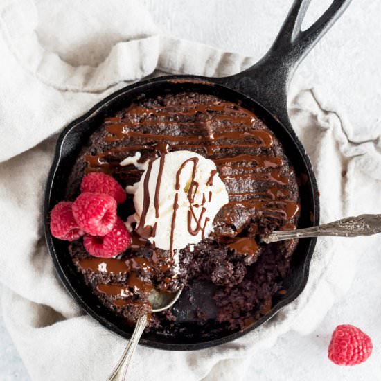 Paleo Fudgy Skillet Brownie for Two