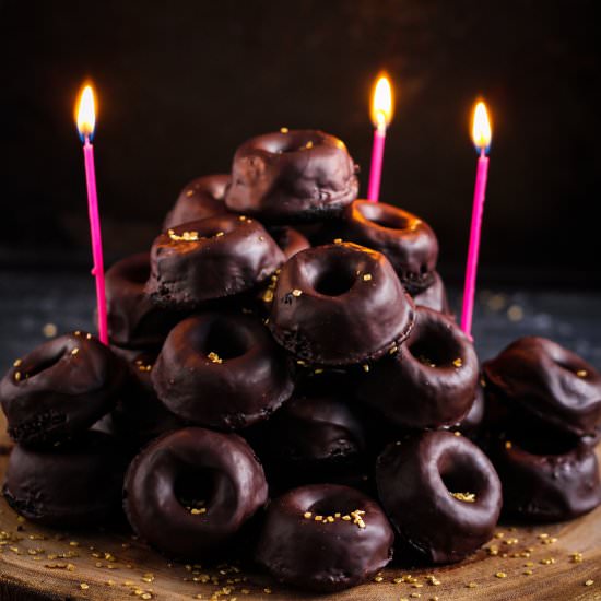 Mini Baked Chocolate Donuts