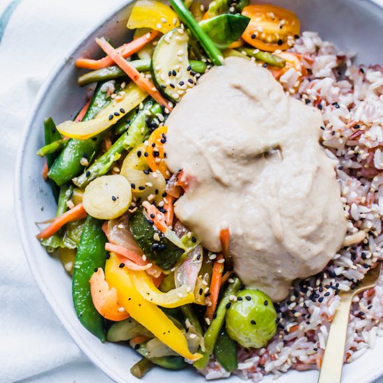 Stir Fry with Maple Peanut Sauce