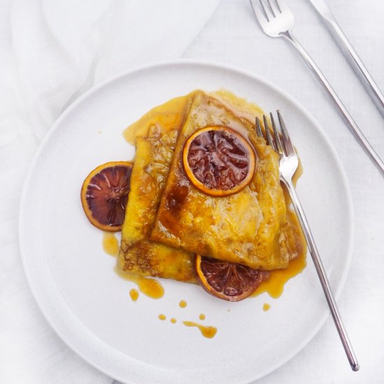 Blood Orange Crepes Suzette