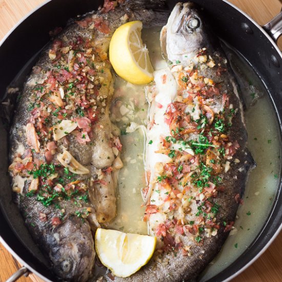 Trout Stuffed with Serrano Ham