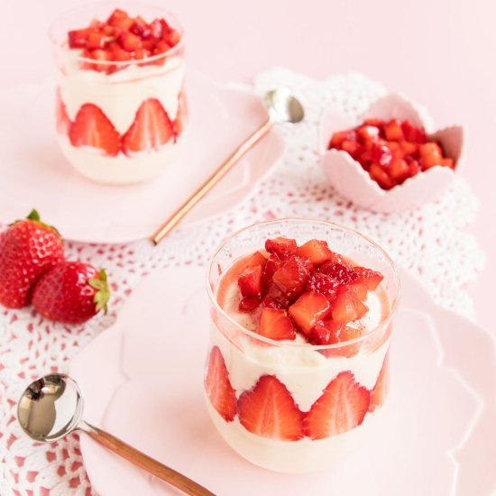 White Chocolate & Strawberry Mousse