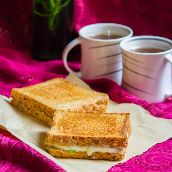 Capsicum and Corn Cheese Sandwich