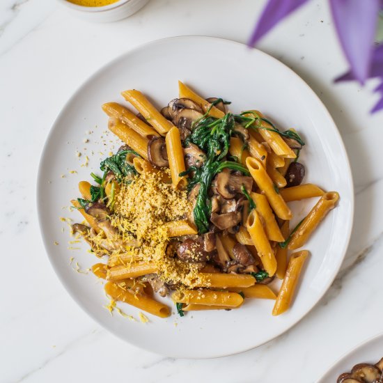 Creamy Mushroom Pasta {GF,V}