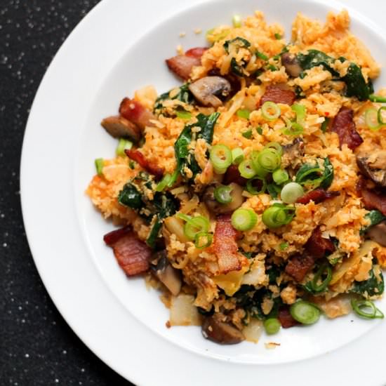 Kimchi-Bacon Cauliflower Fried Rice