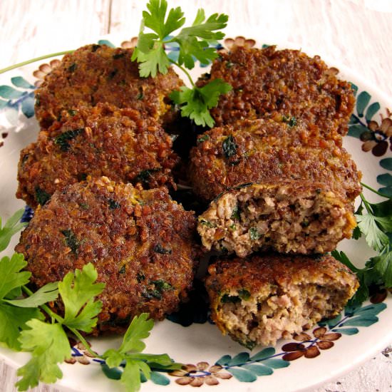 chops from meat and buckwheat