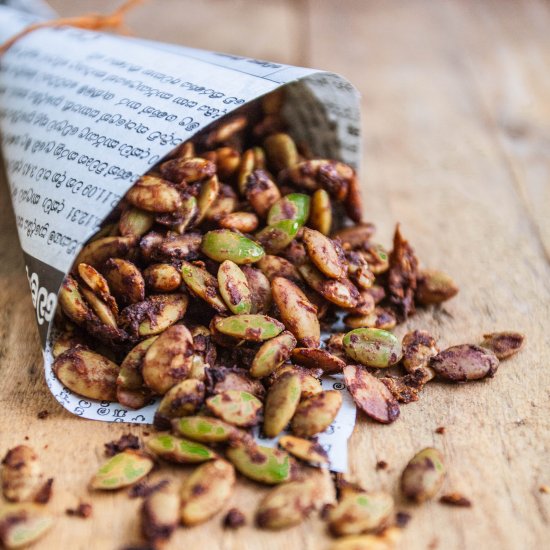 Smoky and spicy pumpkin seeds