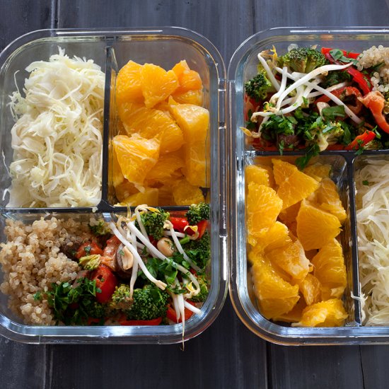 Raw bento with quinoa