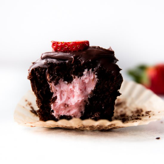 Chocolate Strawberry Cupcakes