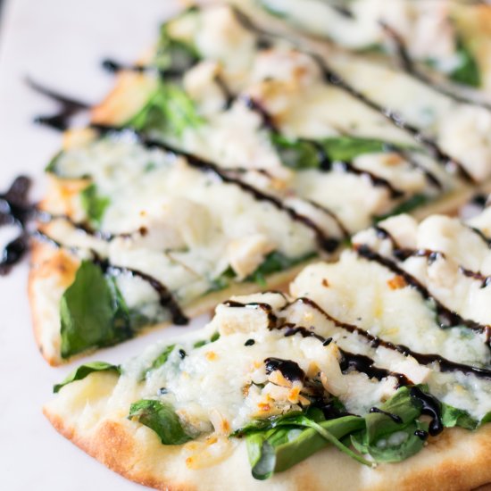 Chicken & Spinach Naan Bread Pizza