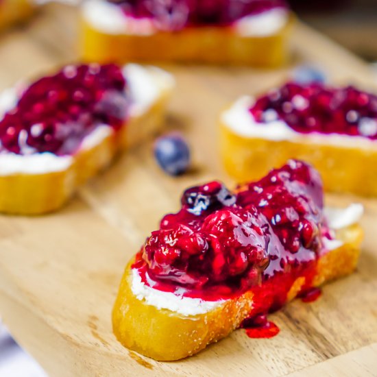 Berry Goat Cheese Crostinis