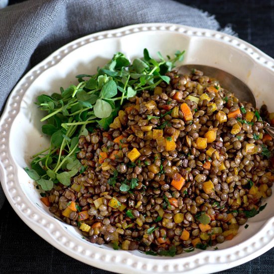 Caramelized French Lentils