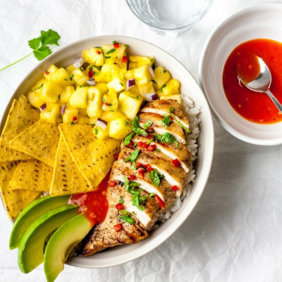 Caribbean Chicken & Pineapple Salsa