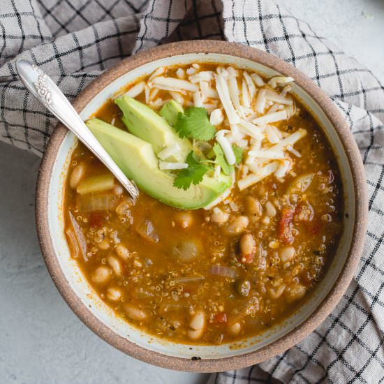 Salsa Verde Quinoa Chili