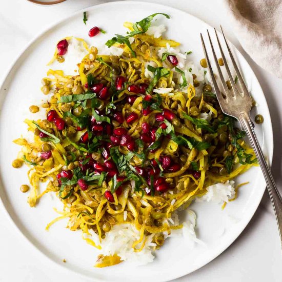 Lentil and Cabbage Stir Fry