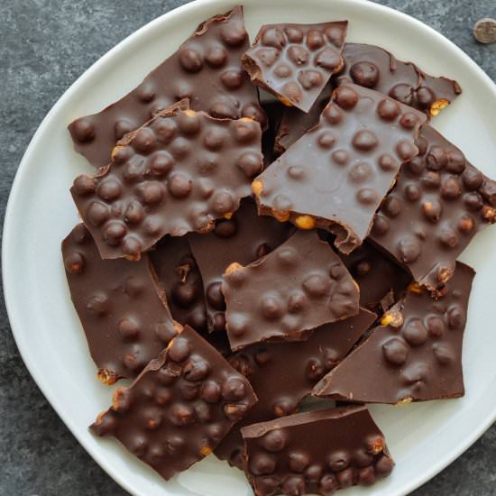 Cinnamon Chocolate Chickpea Bark