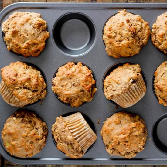 Banana Pecan Oat Muffins