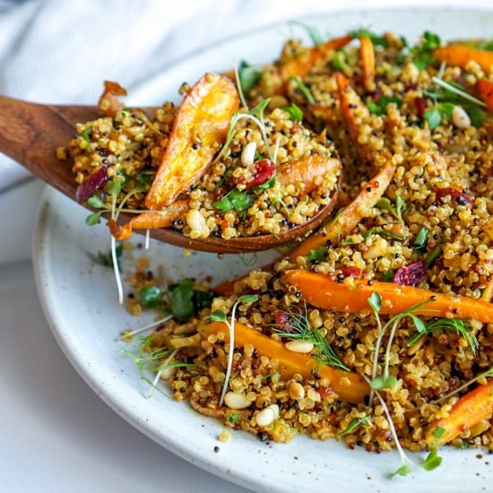 Spiced Quinoa Roasted Carrot Salad