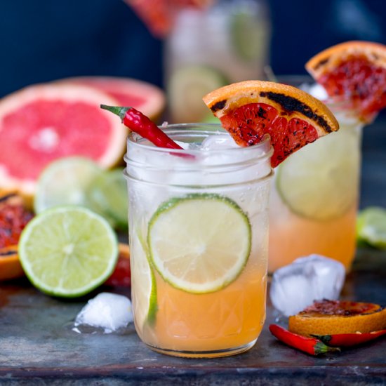 Charred Grapefruit/Ginger Mocktail