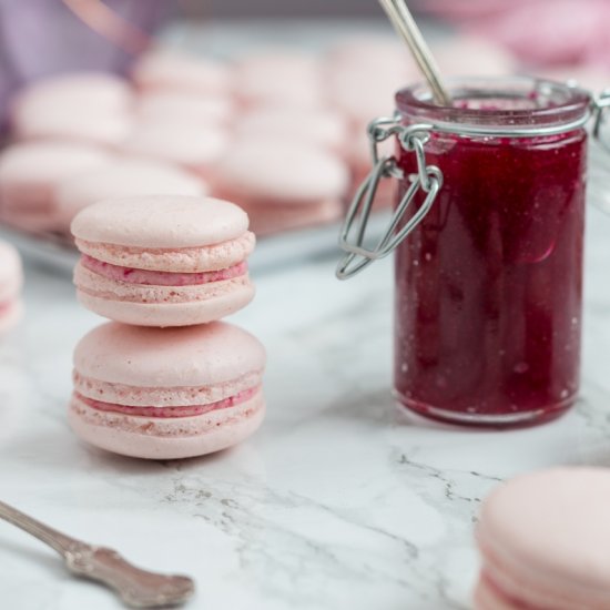 Rose preserve macarons