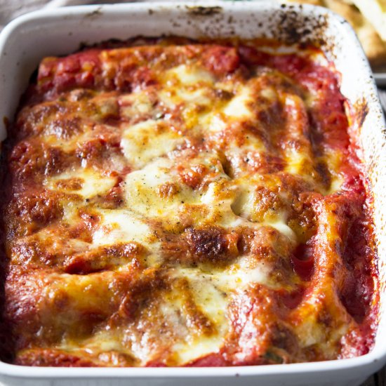 Spinach and ricotta cannelloni