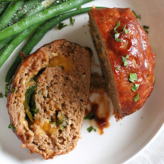 Cheese Stuffed Turkey Meatloaf