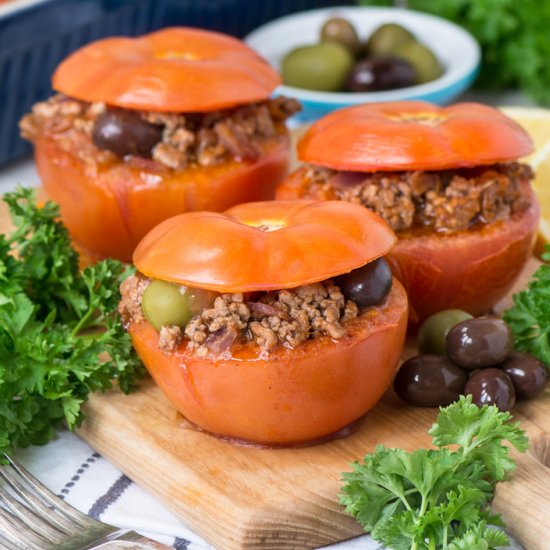 Mediterranean Lamb Stuffed Tomatoes