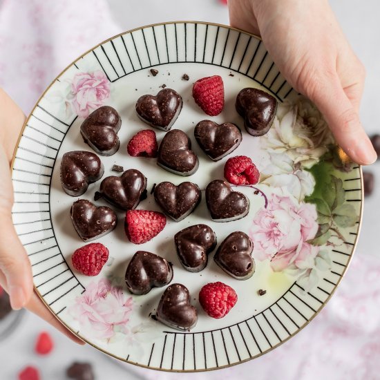 Dark Chocolate Raspberry Truffles