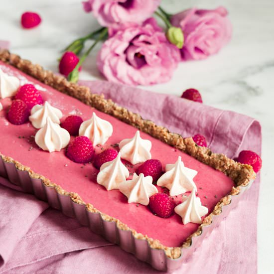 Raspberry Beet Tart with Oat Crust