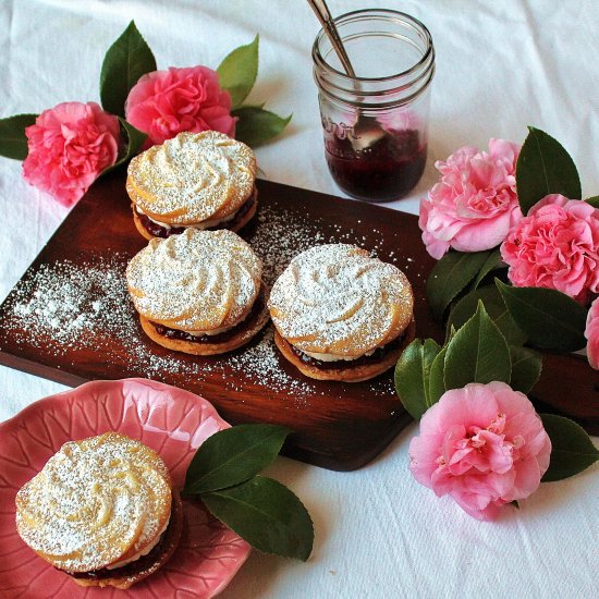 Raspberry-Rose Viennese Whirls