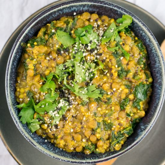 One Pot Curried Lentils and Quinoa