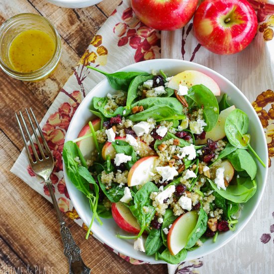 Apple Quinoa Spinach Salad