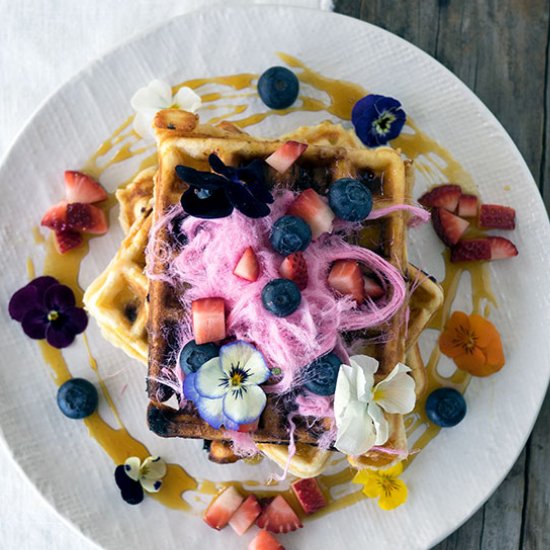 Blueberry White Choc Waffles