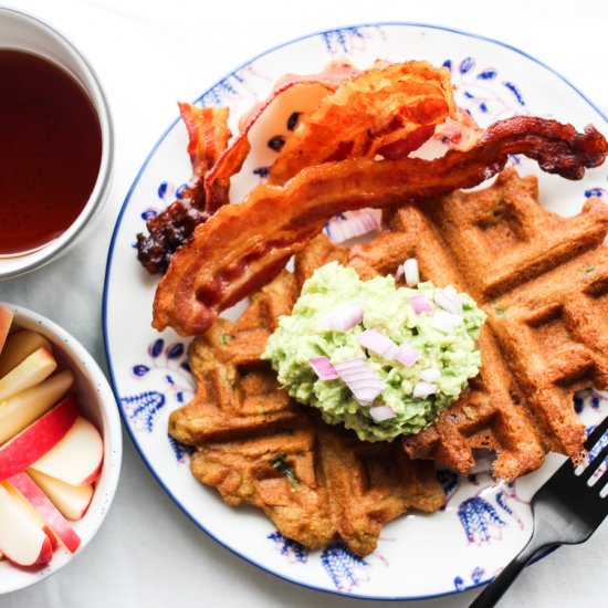 savory “scallion pancake” waffles