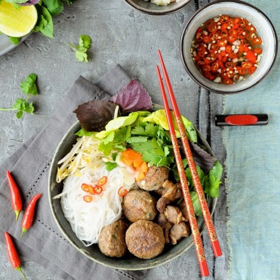 Vietnamese bun cha homemade