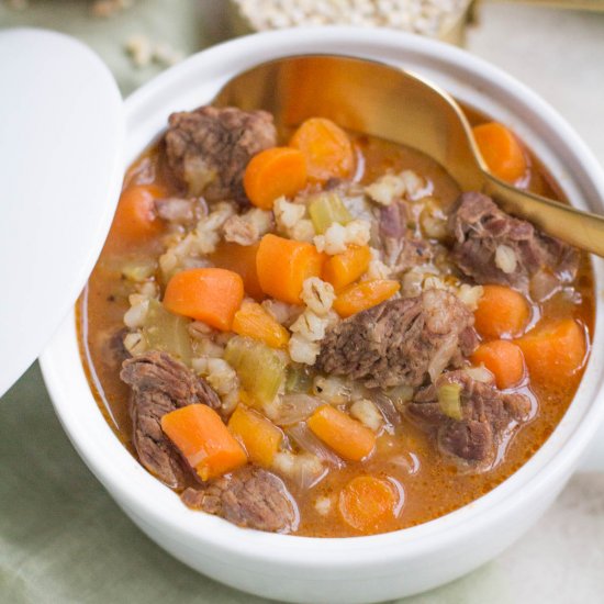 Instant Pot Beef Barley Soup