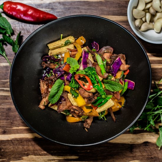 Roasted Oyster Mushroom Stir Fry